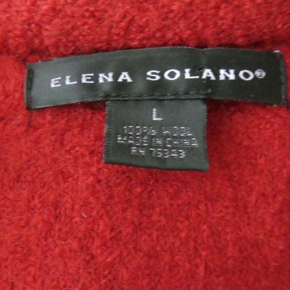 Vintage 90s Y2K Elena Solano Red Boiled Wool Jacket Coat M One Snap Shawl Collar - Picture 9 of 10